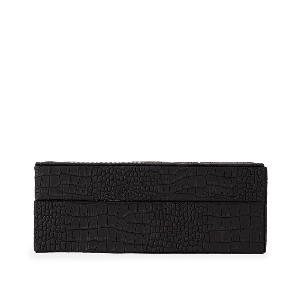 Porta relogio p 4 pçs couro sintetico PA2219 na cor Preto, brinde personalizado Sky Brindes