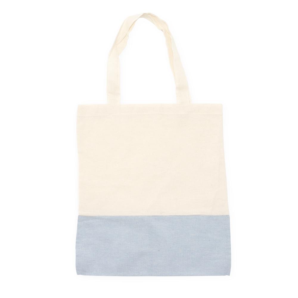 Sacola ecologica PA2231 na cor Bege e azul, brinde personalizado Sky Brindes