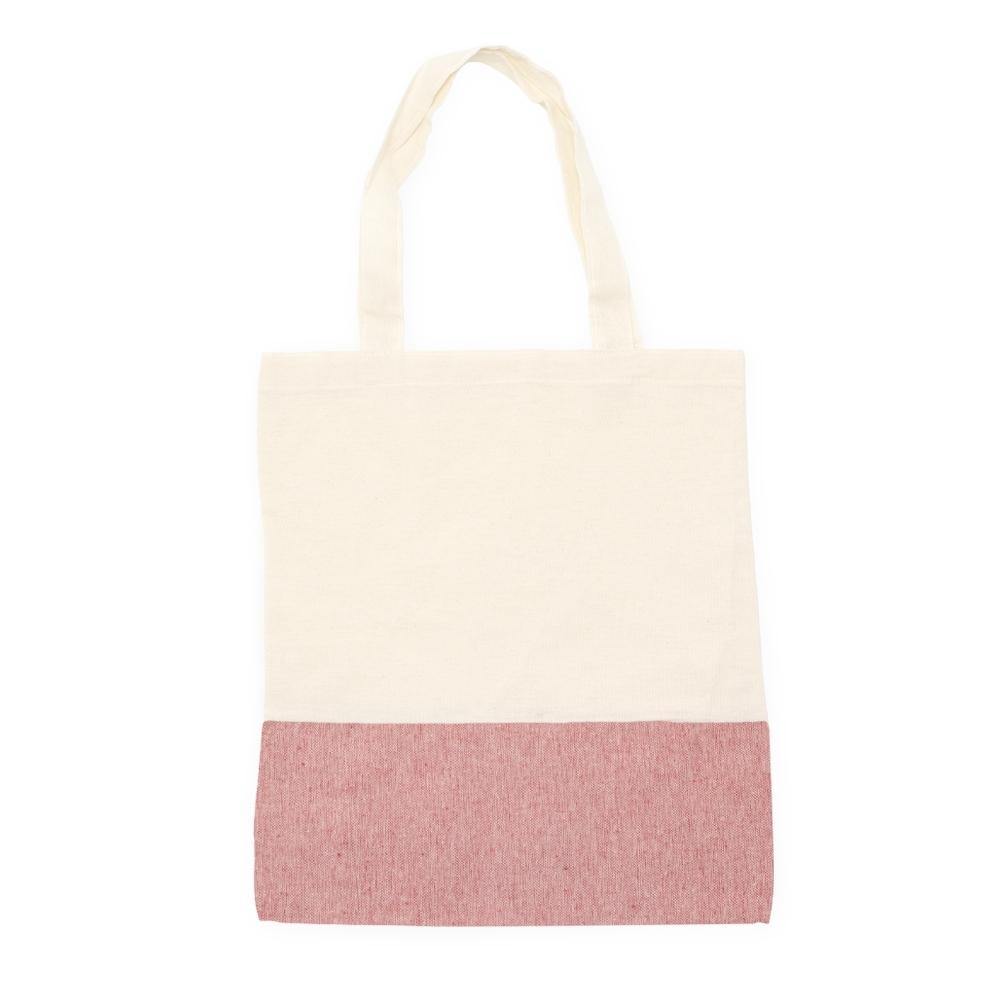 Sacola ecologica PA2231 na cor Bege e vermelho, brinde personalizado Sky Brindes