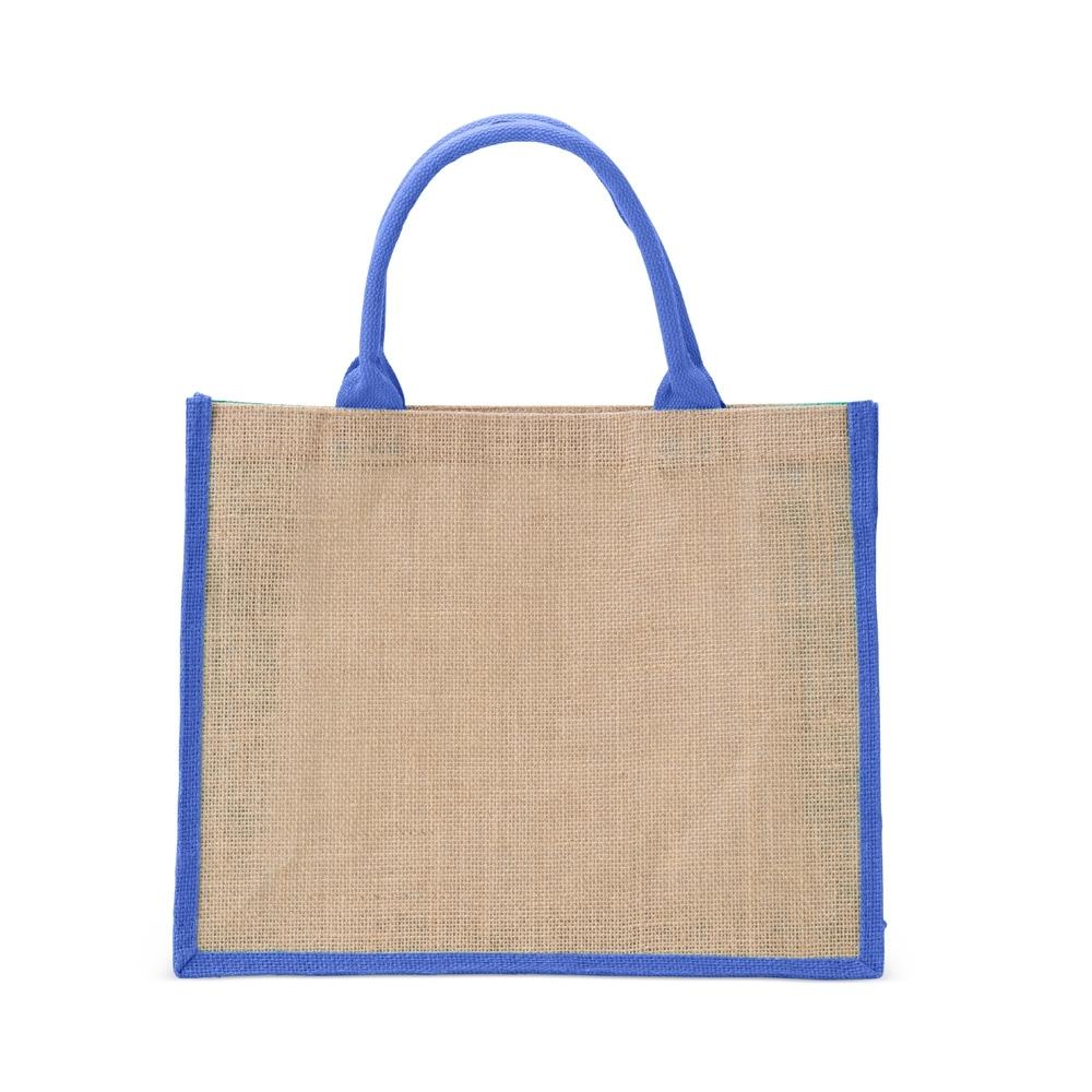 Sacola de juta pequena PA2232 na cor Azul, brinde personalizado Sky Brindes