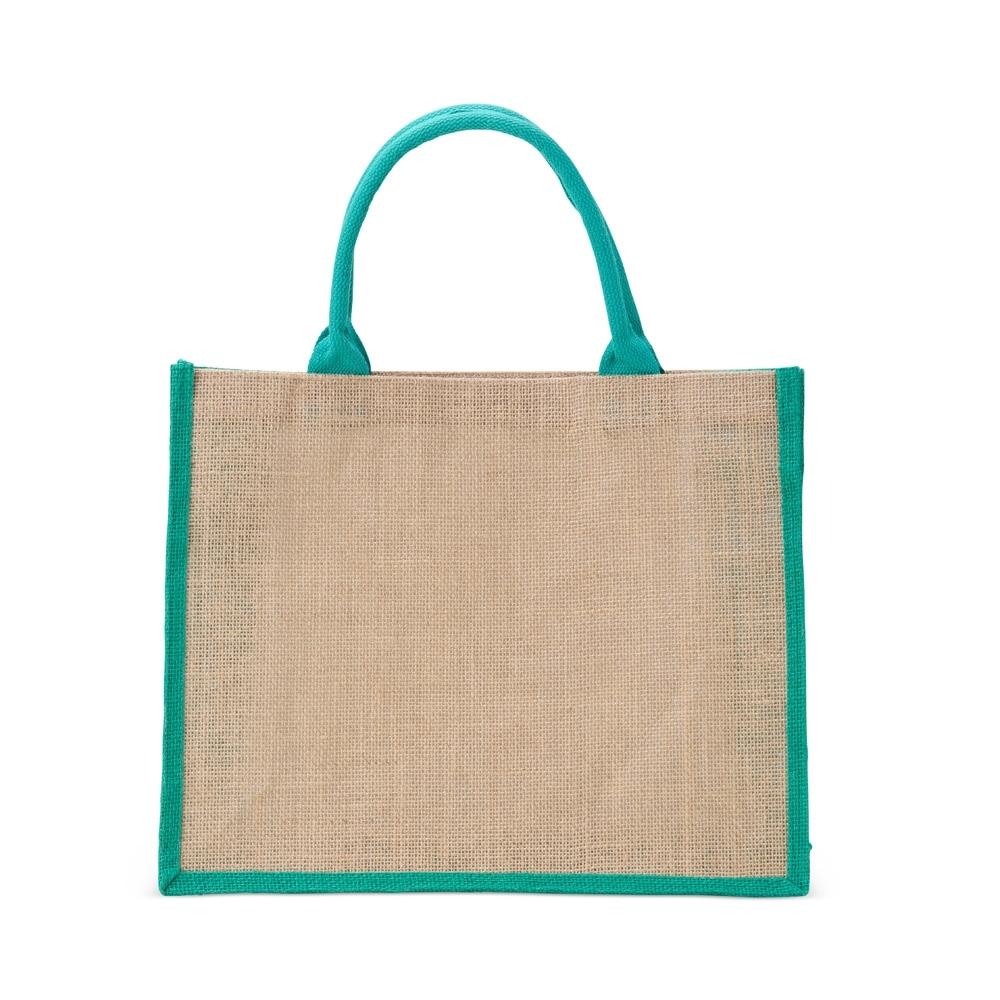 Sacola de juta pequena PA2232 na cor Verde, brinde personalizado Sky Brindes