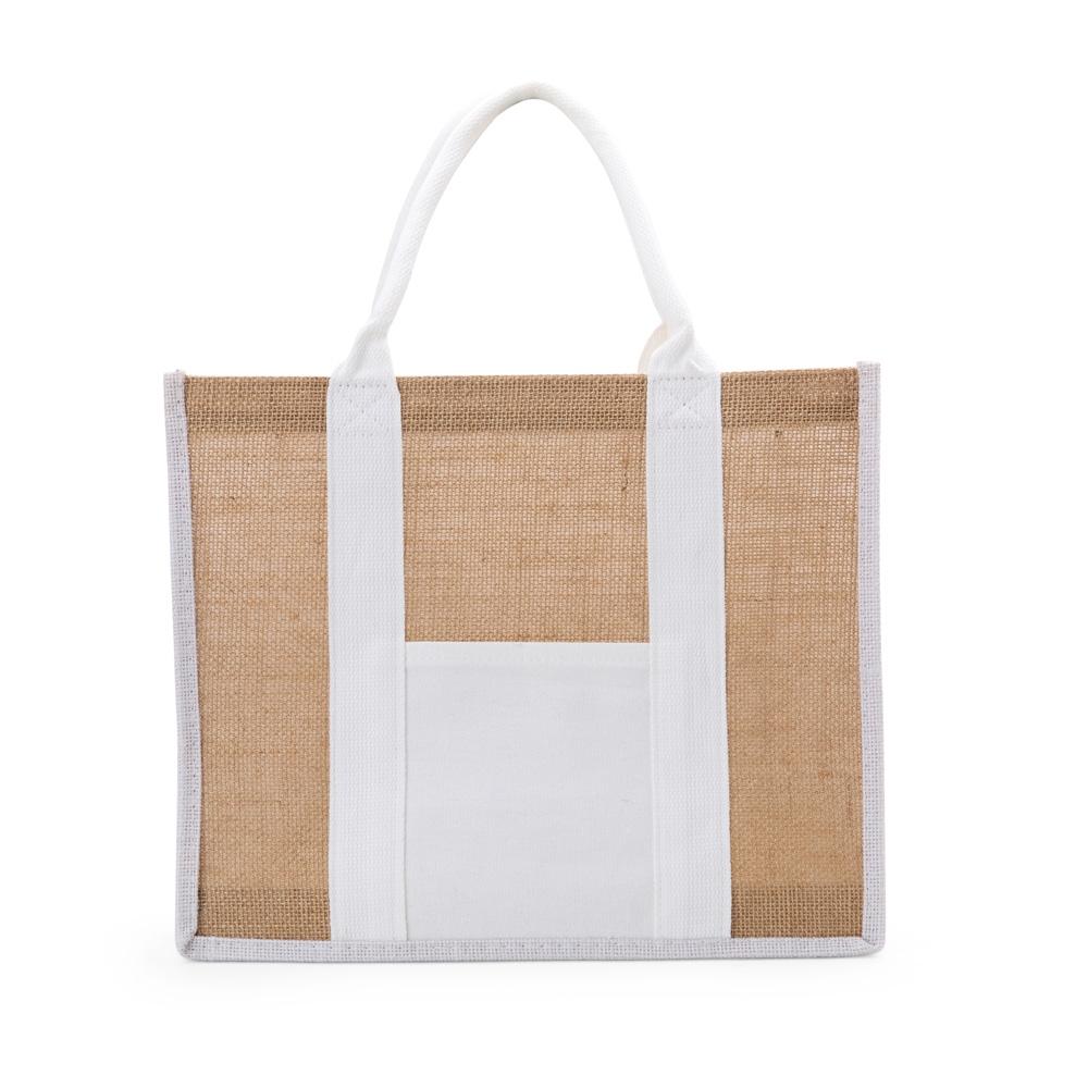 Sacola de linho PA2239 na cor Branco, brinde personalizado Sky Brindes