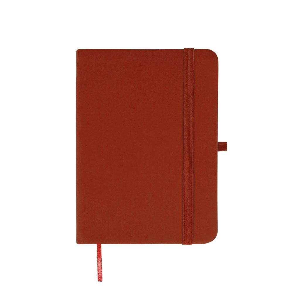 Caderneta emborrachada s pauta PA2242 na cor Vermelho e inox, brinde personalizado Sky Brindes