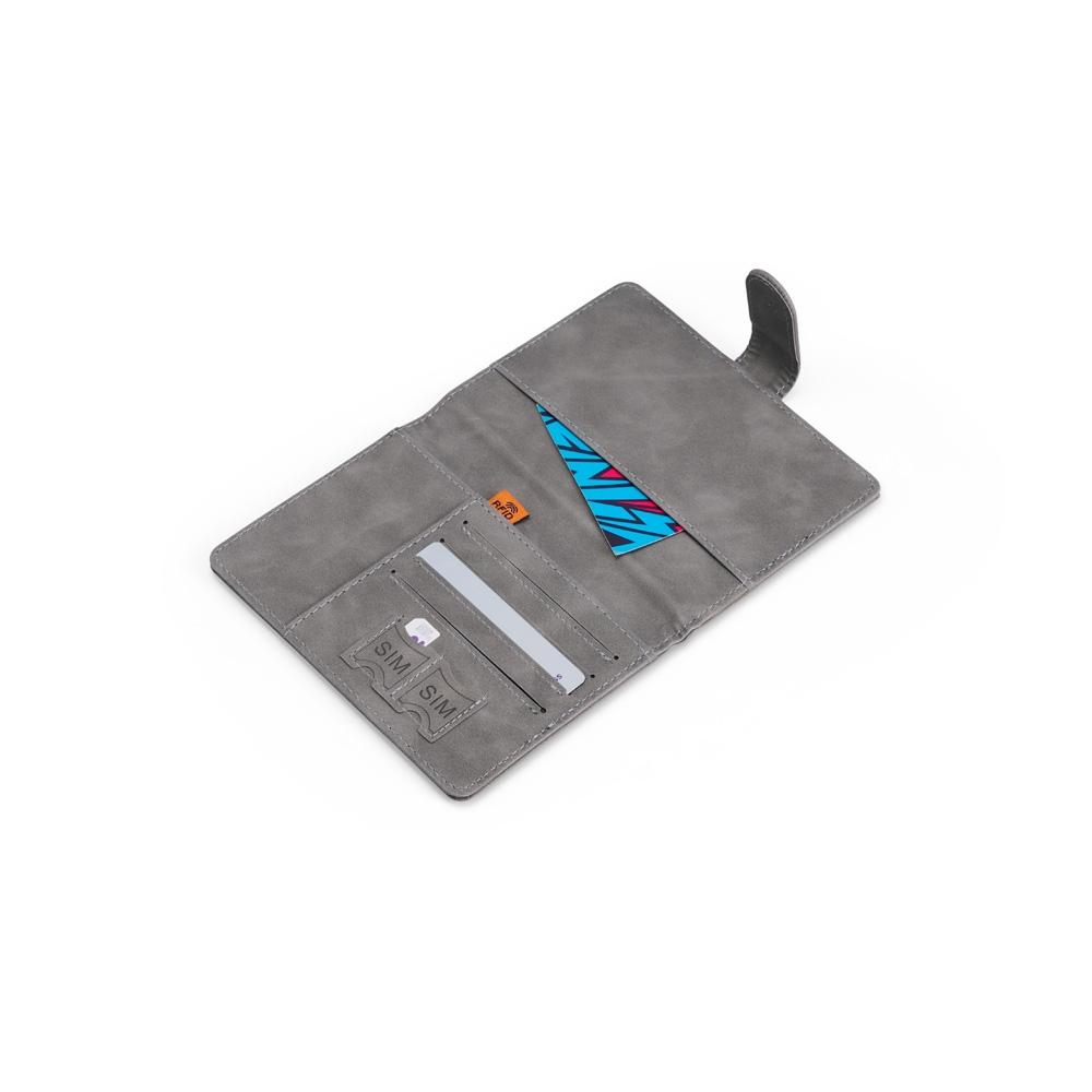 Porta passaporte em couro sintético PA2244 na cor Preto, brinde personalizado Sky Brindes