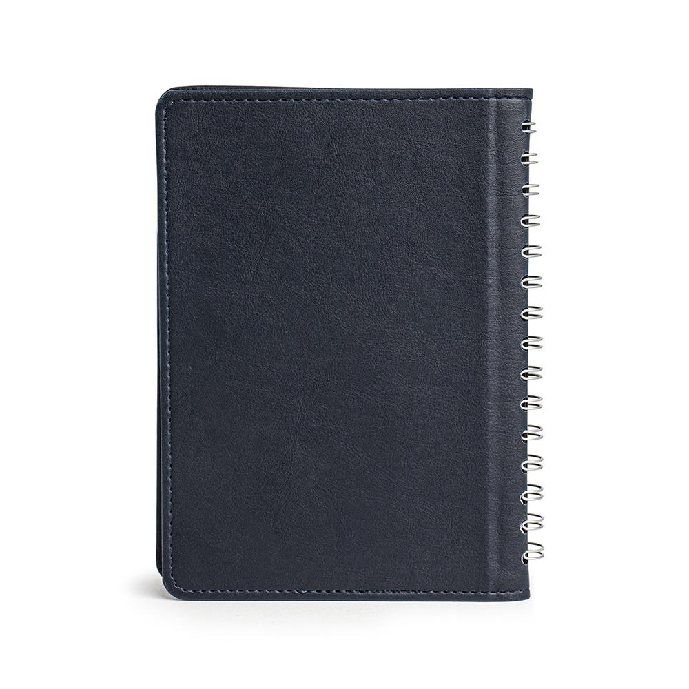 Caderneta de couro sintético PA2245 na cor Azul, brinde personalizado Sky Brindes