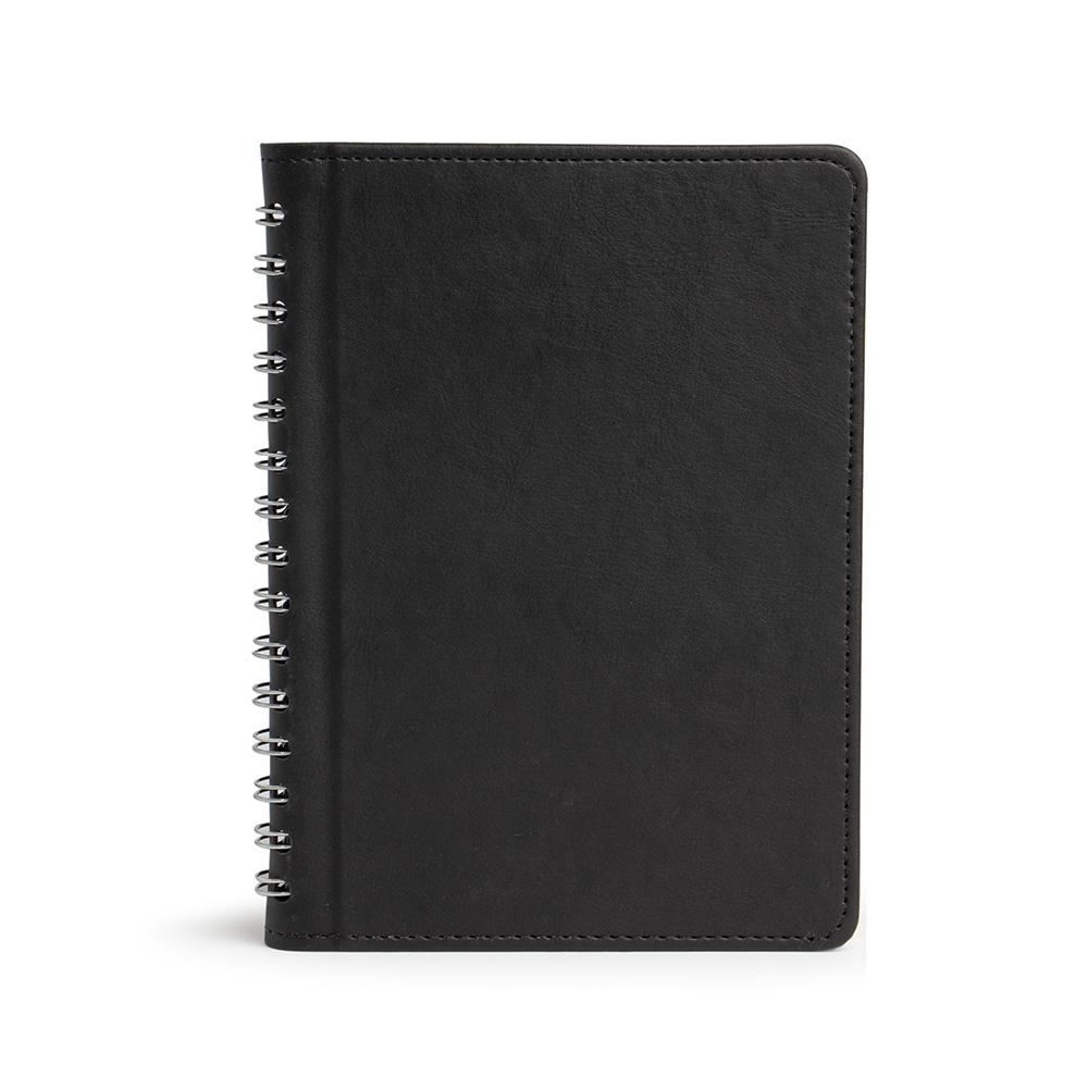 Caderneta de couro sintético PA2245 na cor Preto, brinde personalizado Sky Brindes