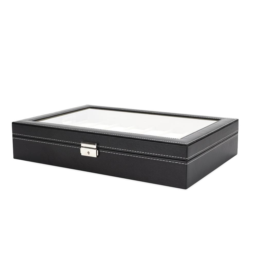Porta-relógios com 24 divisórias PA2248 na cor Preto, brinde personalizado Sky Brindes