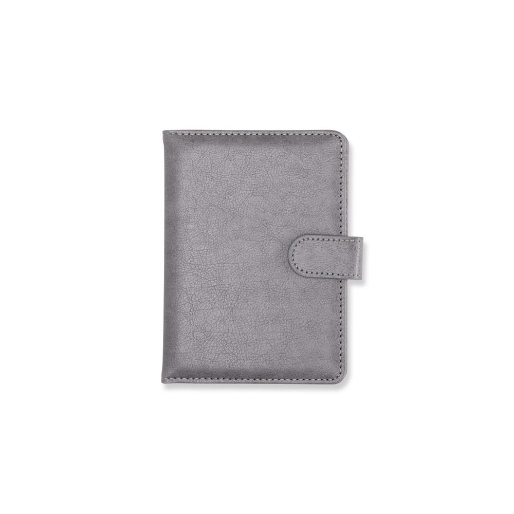Porta-passaporte pu PA2265 na cor Cinza, brinde personalizado Sky Brindes