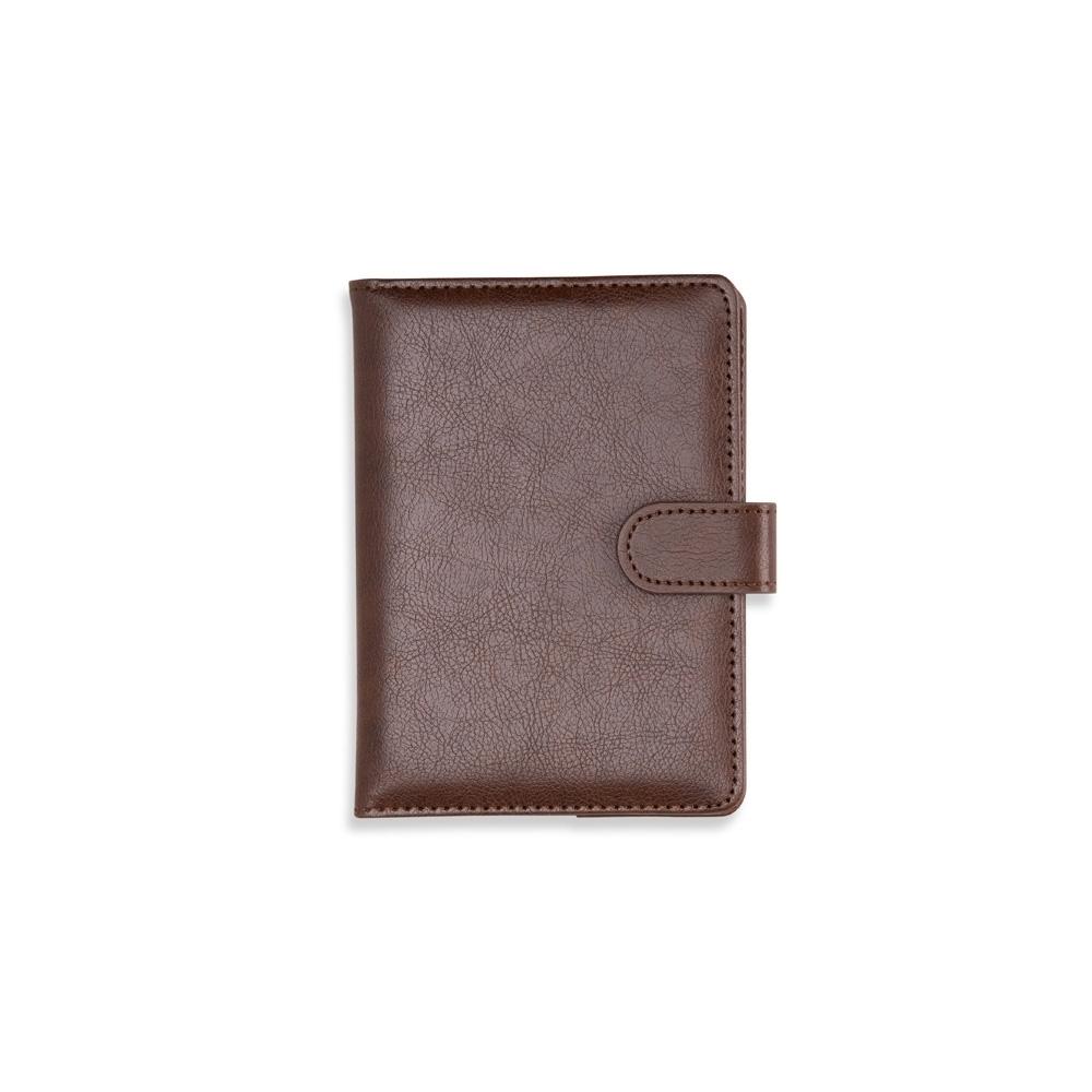Porta-passaporte pu PA2265 na cor Marrom, brinde personalizado Sky Brindes