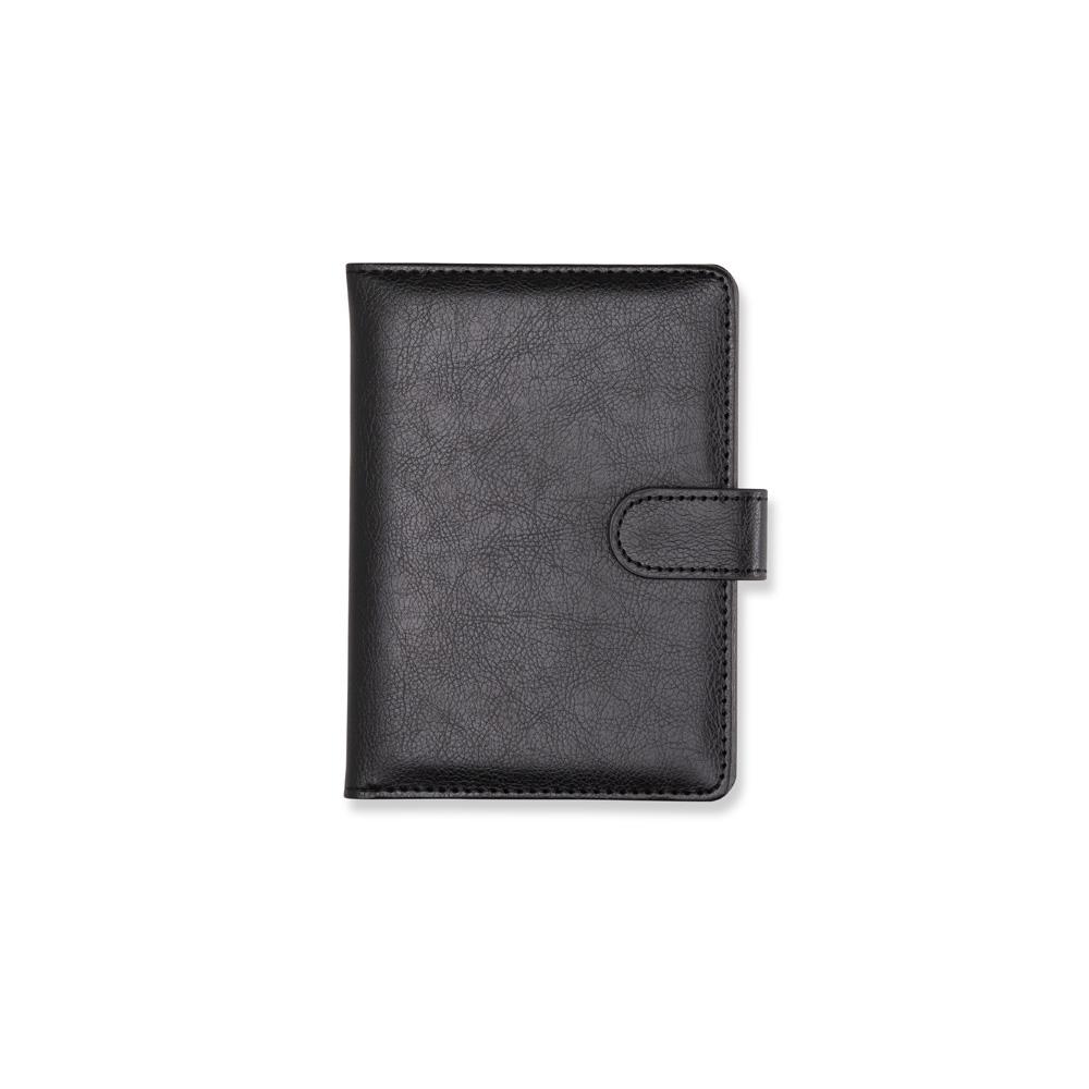 Porta-passaporte pu PA2265 na cor Preto, brinde personalizado Sky Brindes
