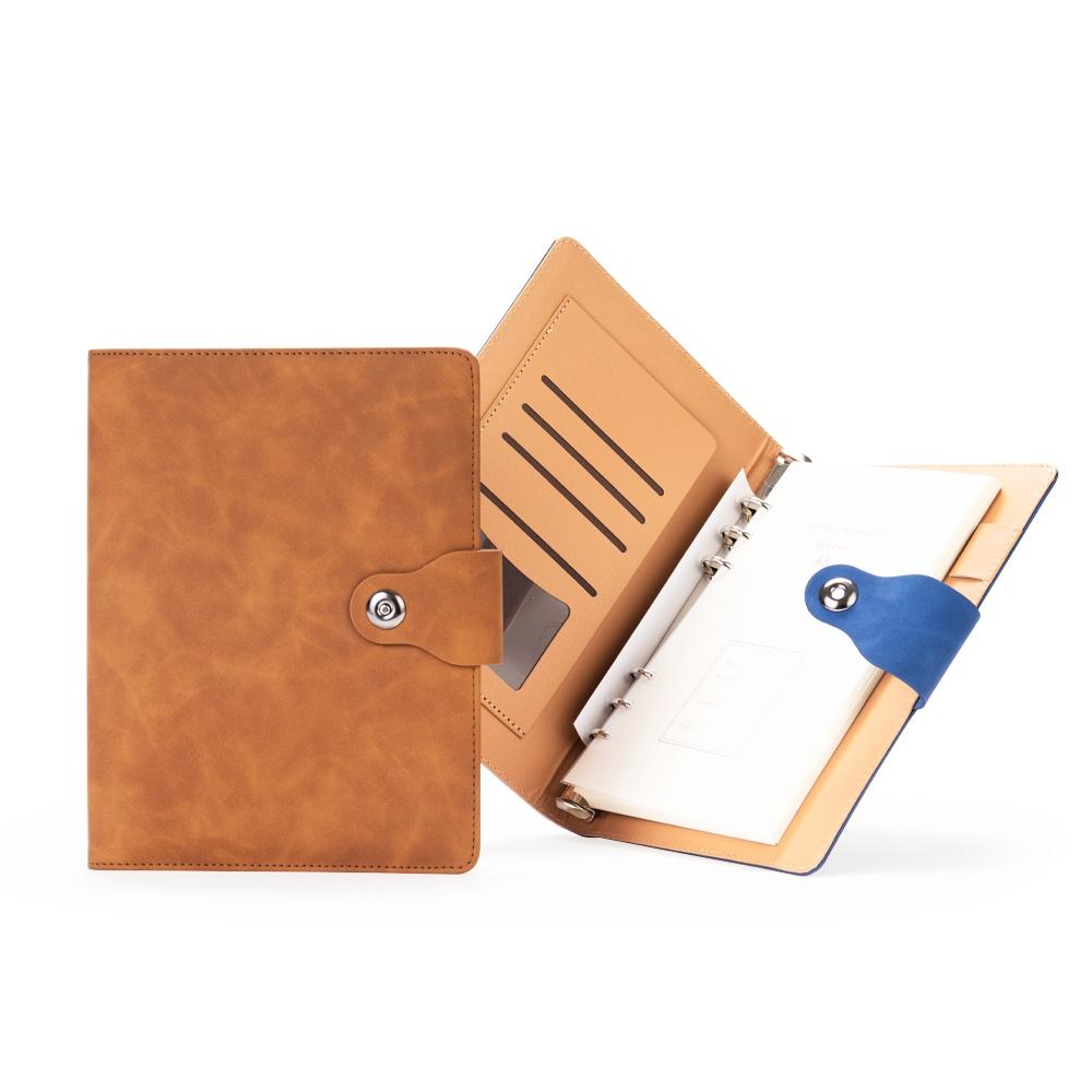 Caderno fichário pu PA2269 na cor Cinza, brinde personalizado Sky Brindes