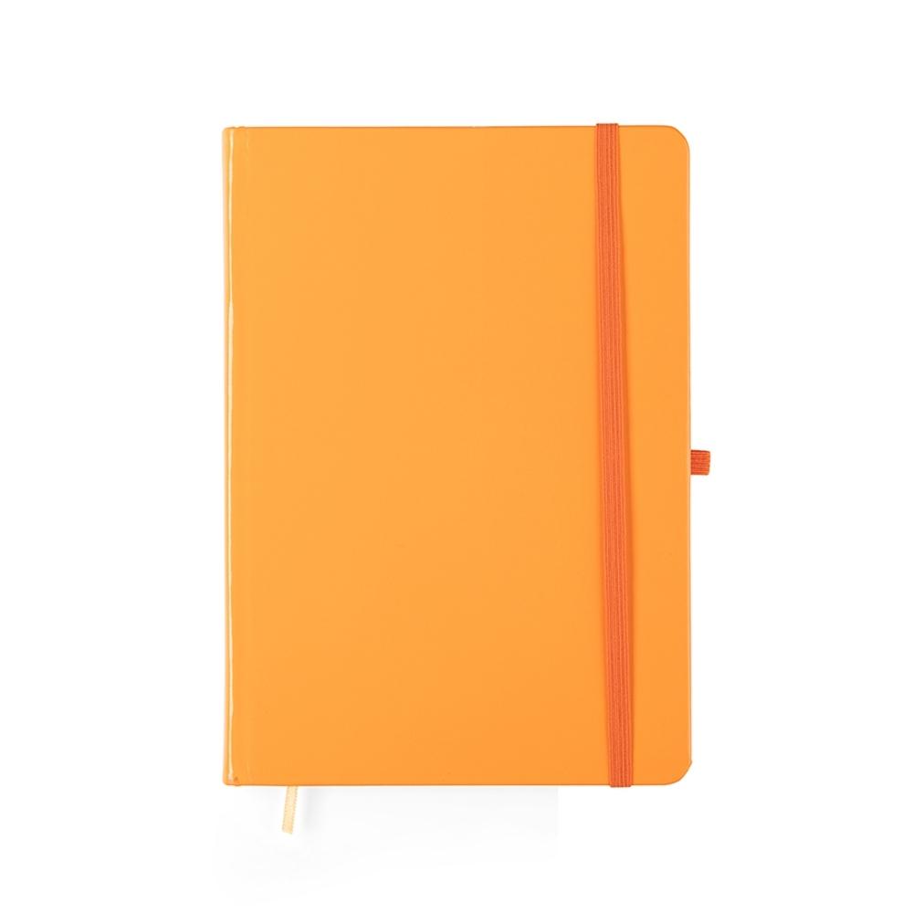 Caderneta laminada com pauta PA2270 na cor Laranja, brinde personalizado Sky Brindes