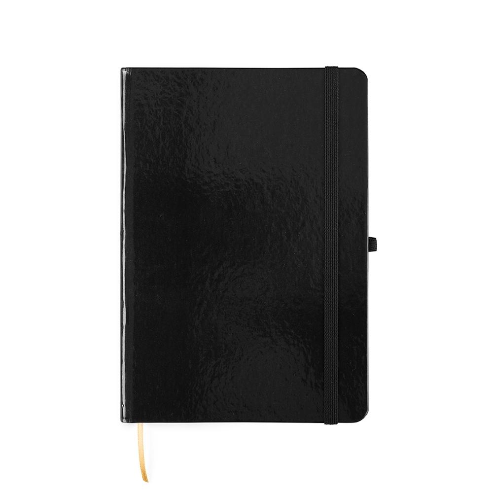 Caderneta laminada com pauta PA2270 na cor Preto, brinde personalizado Sky Brindes