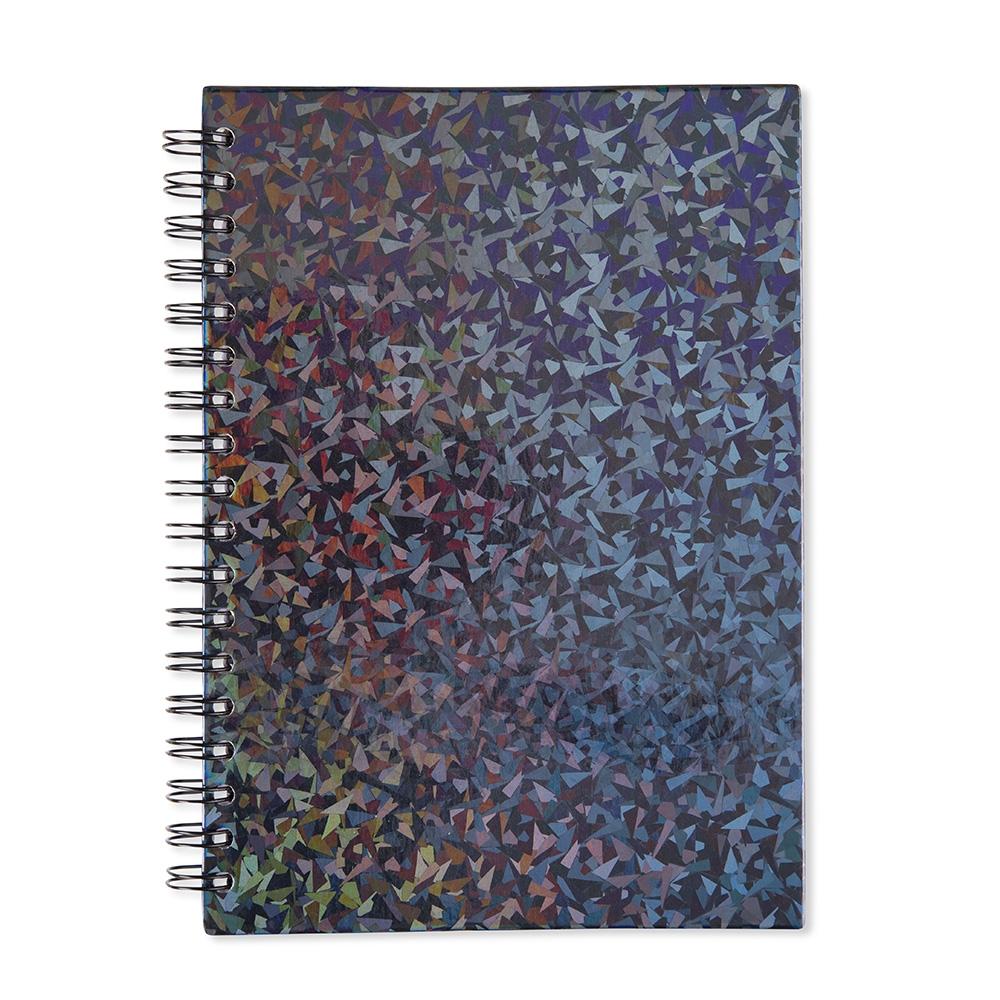 Caderno holográfico com pauta PA2275 na cor Preto, brinde personalizado Sky Brindes