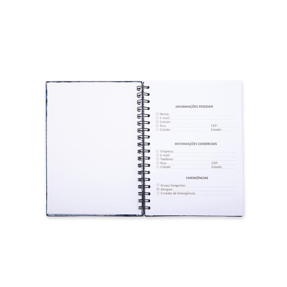 Caderno holográfico com pauta PA2275 na cor Preto, brinde personalizado Sky Brindes