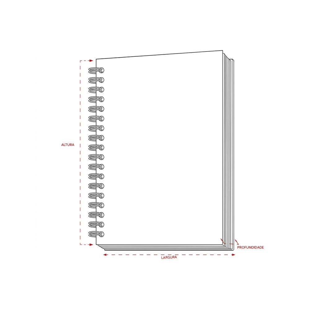 Caderno holográfico com pauta PA2275 na cor Preto, brinde personalizado Sky Brindes