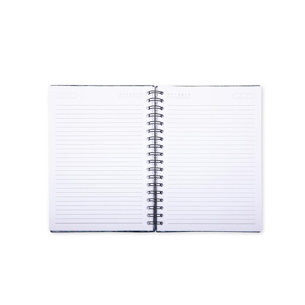 Caderno holográfico com pauta PA2275 na cor Preto, brinde personalizado Sky Brindes