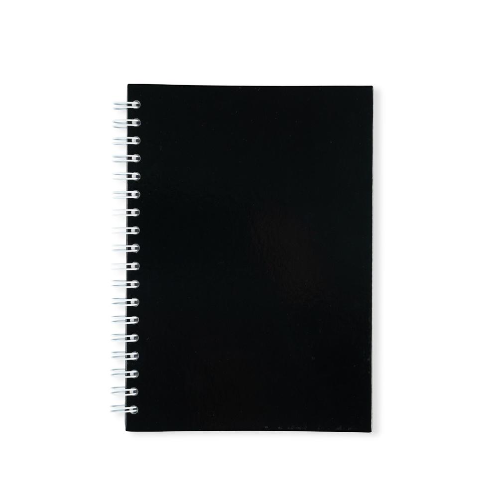 Caderno laminado com pauta PA2278 na cor Preto, brinde personalizado Sky Brindes