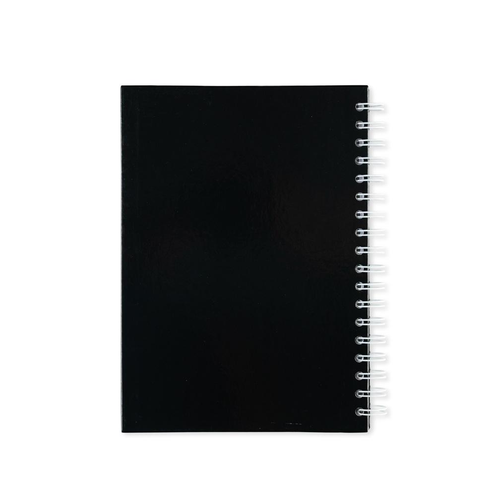 Caderno laminado com pauta PA2278 na cor Preto, brinde personalizado Sky Brindes