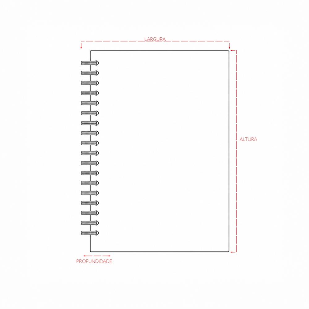 Caderno laminado com pauta PA2278 na cor Preto, brinde personalizado Sky Brindes