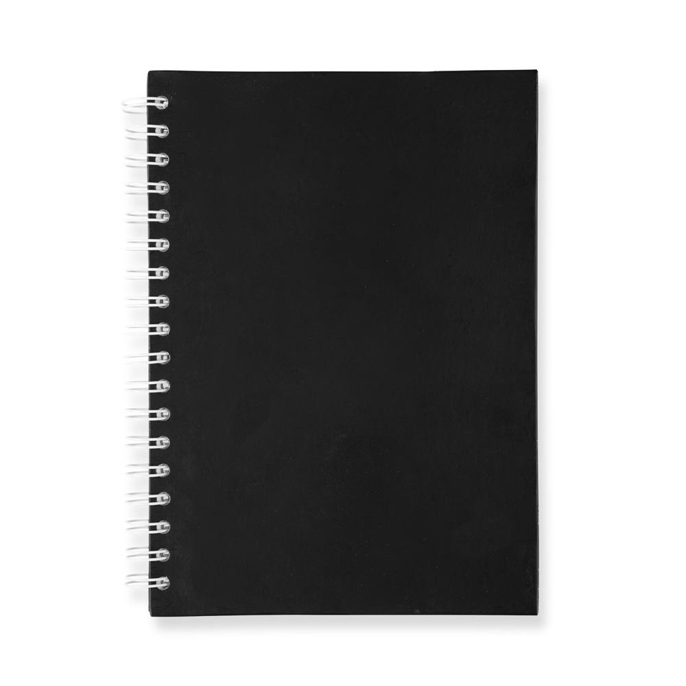 Caderno capa fosca com pauta PA2279 na cor Preto, brinde personalizado Sky Brindes
