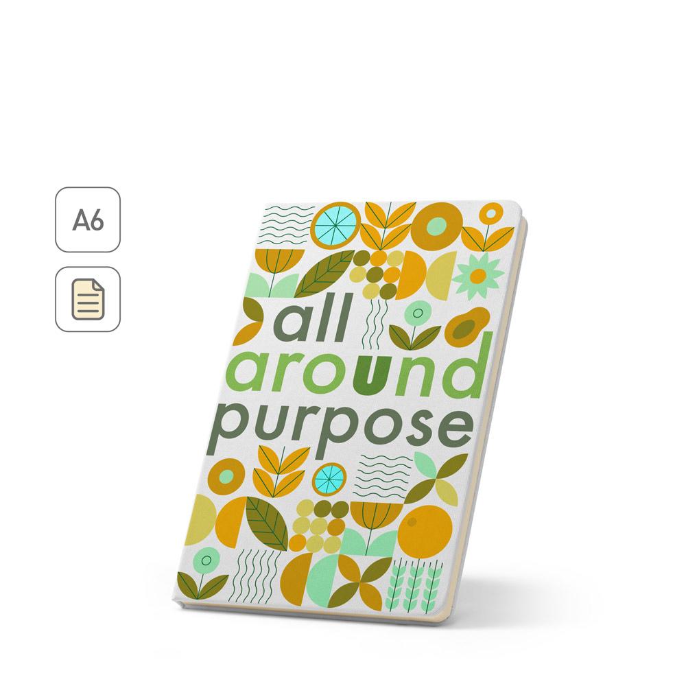 Caderno a6 com capa rígida, ideal para personalização em sublimação