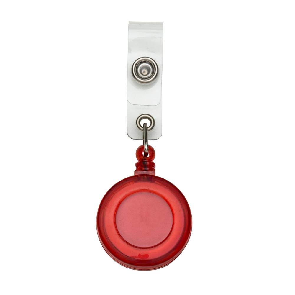Porta Crachá translúcido PA2328 na cor Vermelho, brinde personalizado Sky Brindes