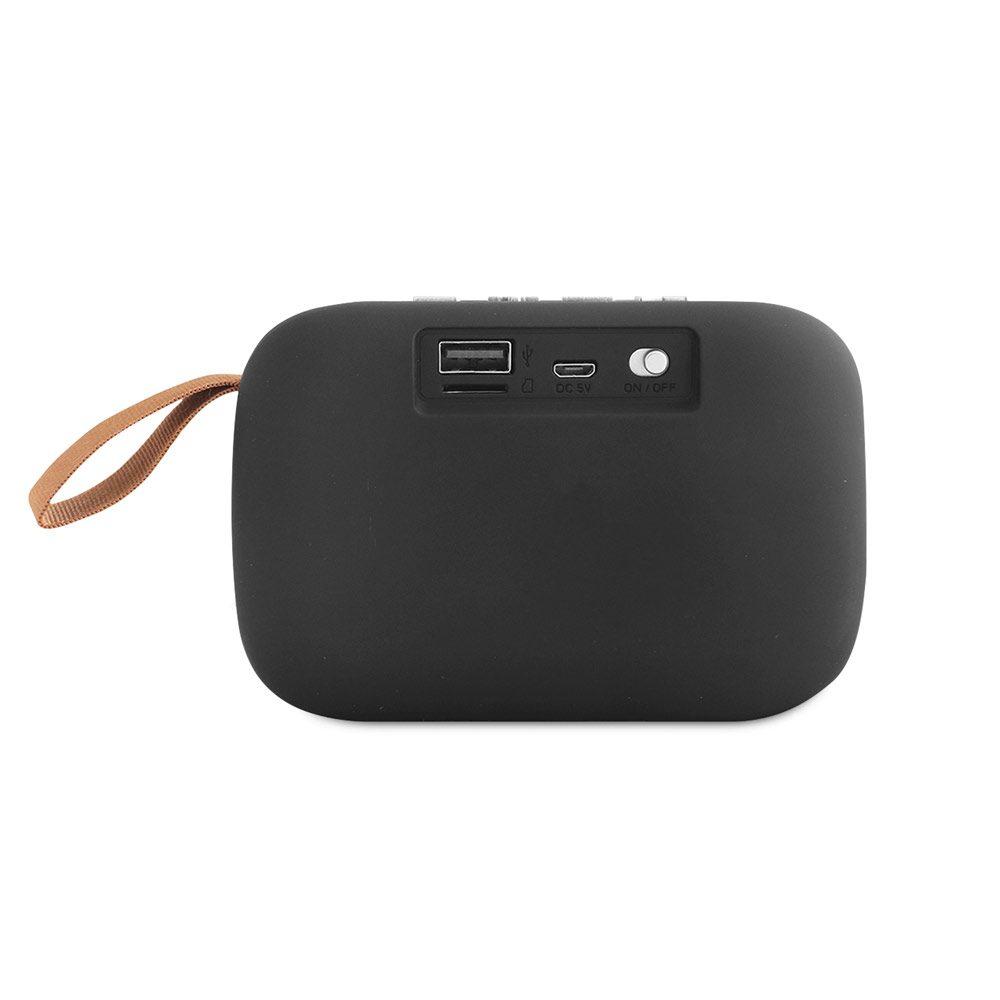 Caixa de som c microfone TE0023 na cor Preto, brinde personalizado Sky Brindes