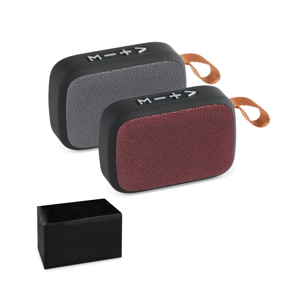 Caixa de som c microfone TE0023 na cor Preto, brinde personalizado Sky Brindes