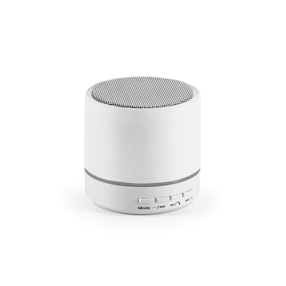 Caixa de som c microfone TE0146 na cor Branco, brinde personalizado Sky Brindes