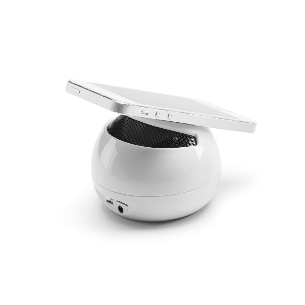 Caixa de som c microfone TE0158 na cor Branco, brinde personalizado Sky Brindes