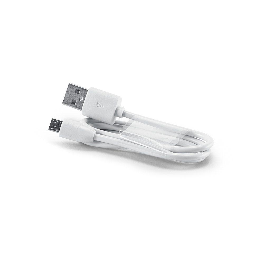 Bateria portátil 1.600mAh TE0171 na cor Branco, brinde personalizado Sky Brindes