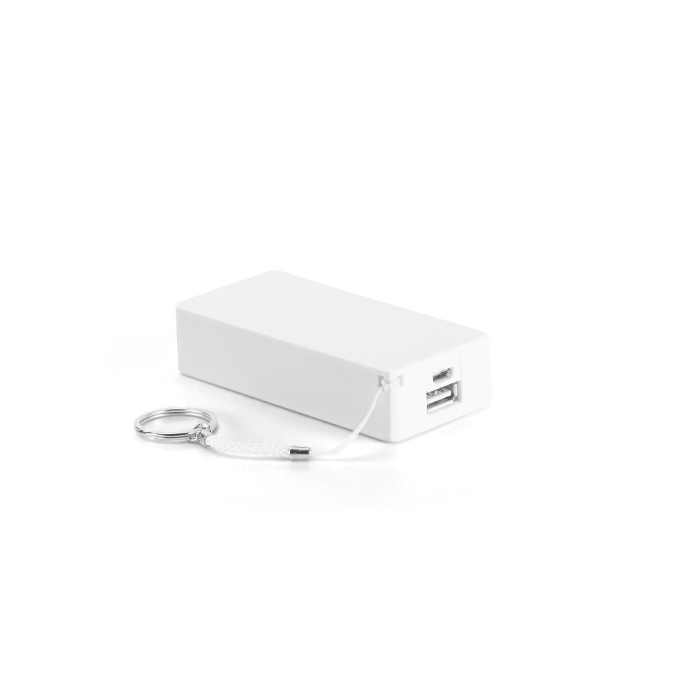 Bateria portátil 4.000mAh TE0172 na cor Branco, brinde personalizado Sky Brindes