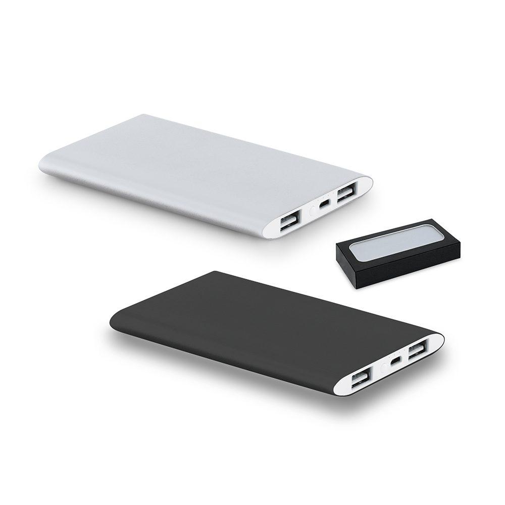 Bateria 7.600mAh TE0183 na cor Prata, brinde personalizado Sky Brindes