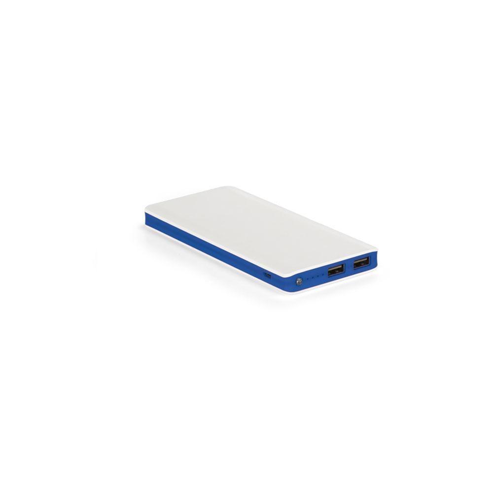 Carregador 10.000mAh TE0191 na cor Azul, brinde personalizado Sky Brindes