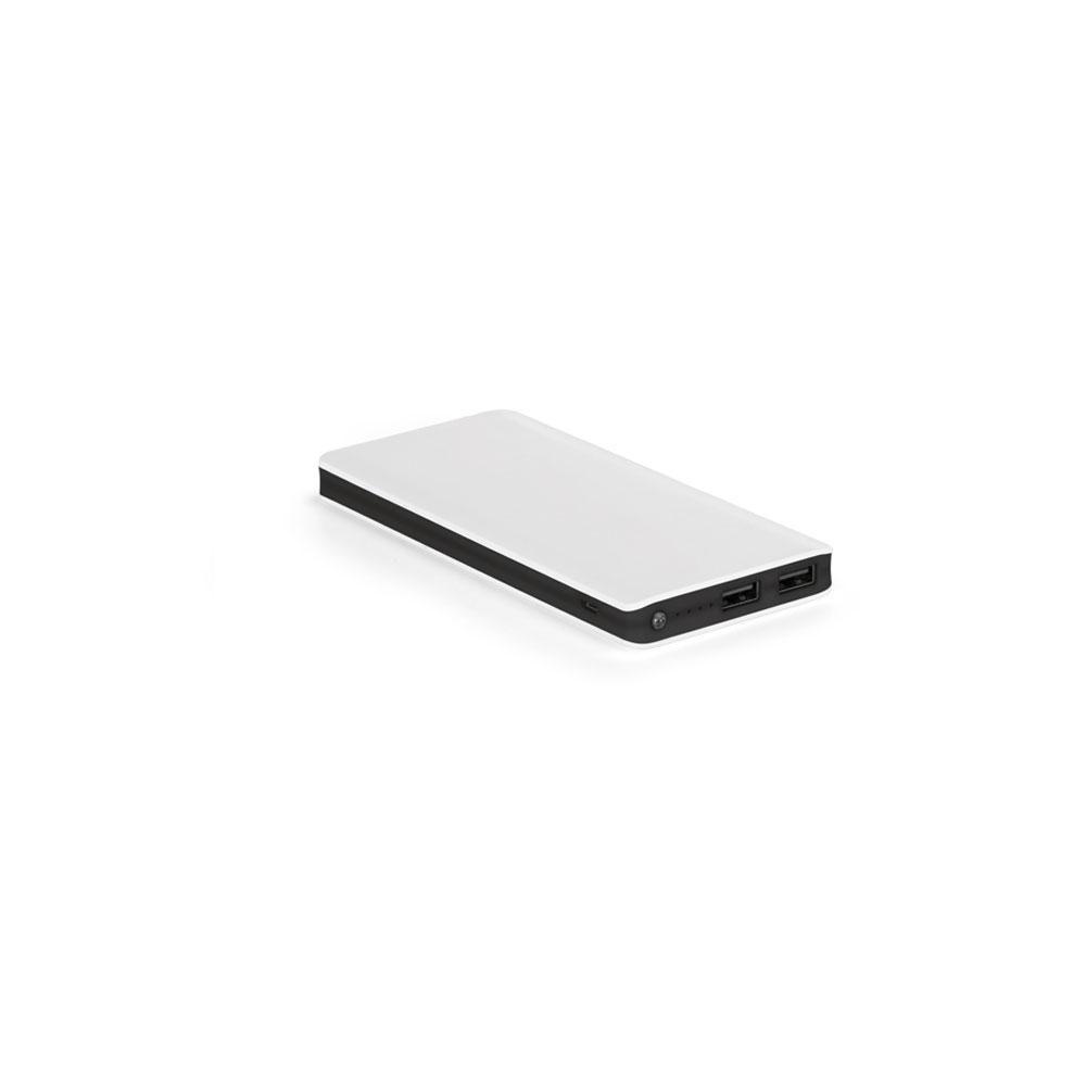 Carregador 10.000mAh TE0191 na cor Preto, brinde personalizado Sky Brindes