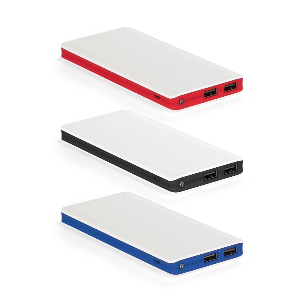 Carregador 10.000mAh TE0191 na cor Azul, brinde personalizado Sky Brindes