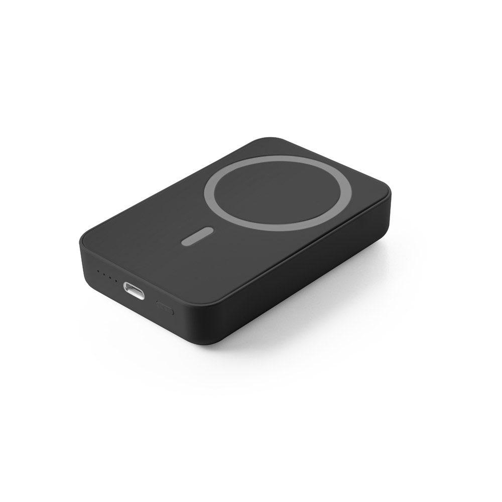 Bateria Portátil 10.000 mAh TE0193 na cor Preto, brinde personalizado Sky Brindes