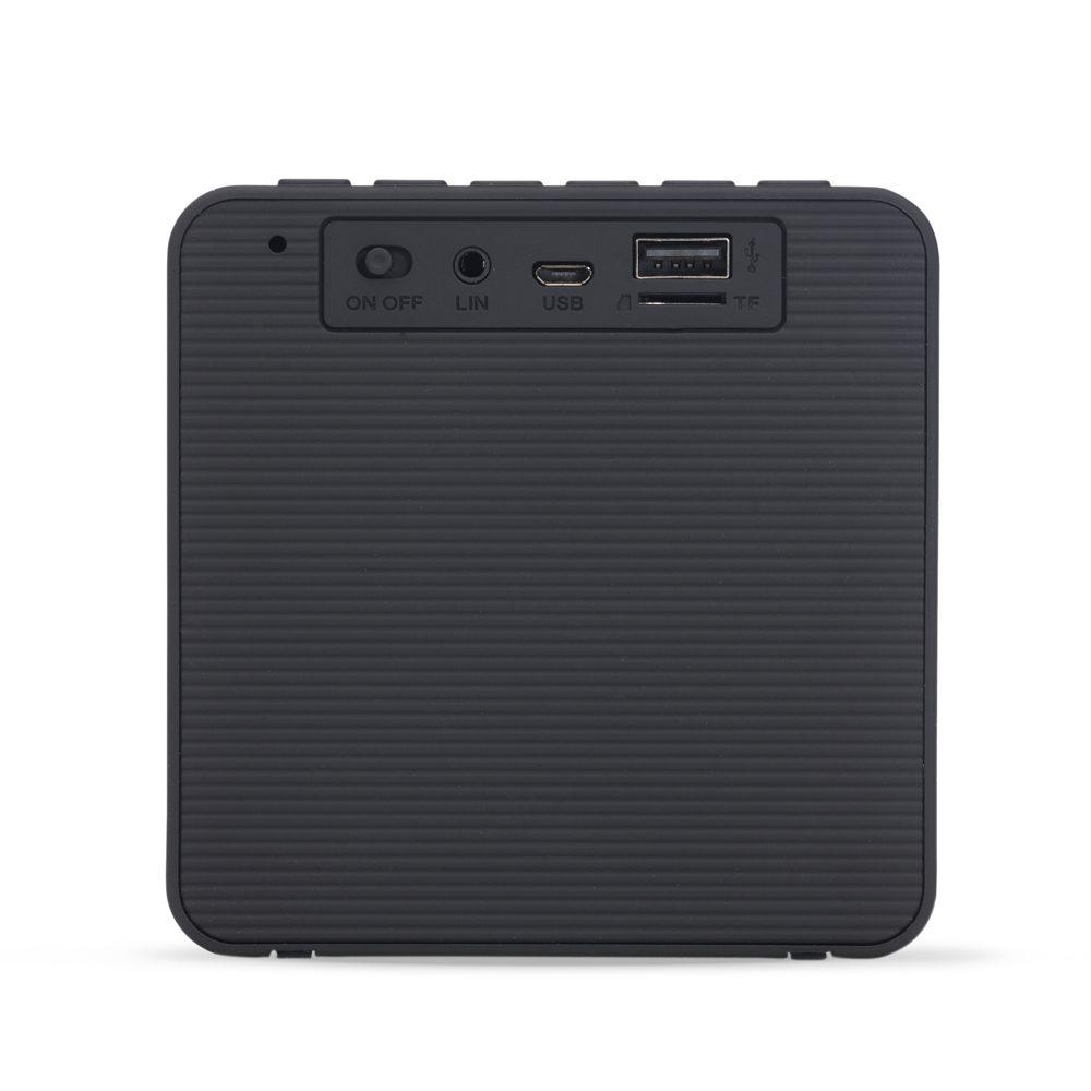 Caixa de som c relógio TE0328 na cor Preto, brinde personalizado Sky Brindes