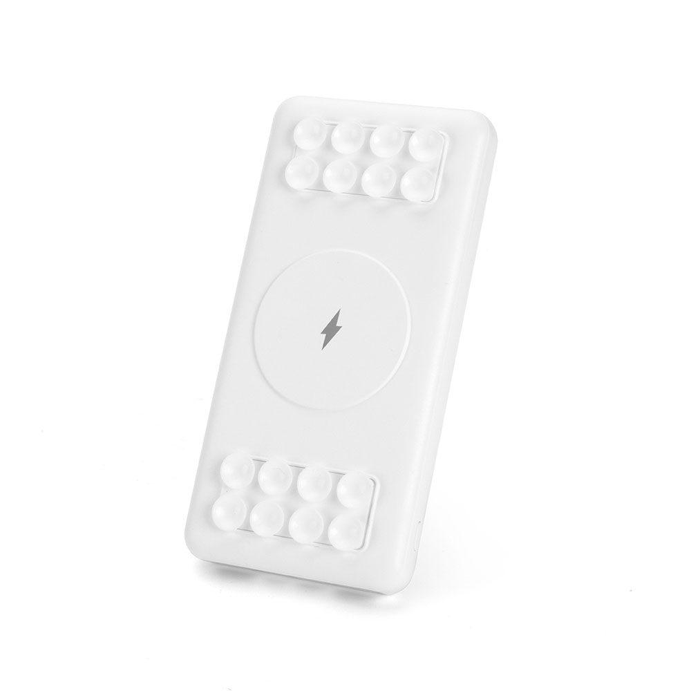 Carregador 10.000mAh TE1127 na cor Branco, brinde personalizado Sky Brindes