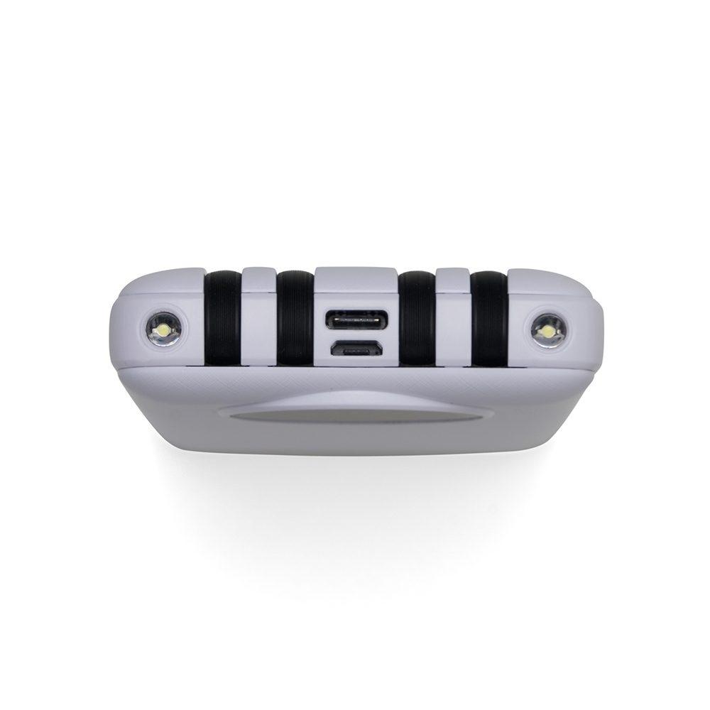 Carregador 10.000mAh TE1128 na cor Branco, brinde personalizado Sky Brindes