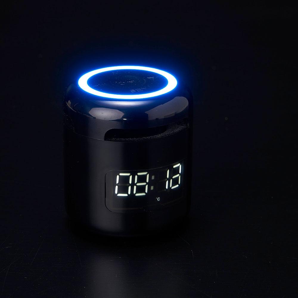 Caixa de som c relógio TE1159 na cor Azul, brinde personalizado Sky Brindes