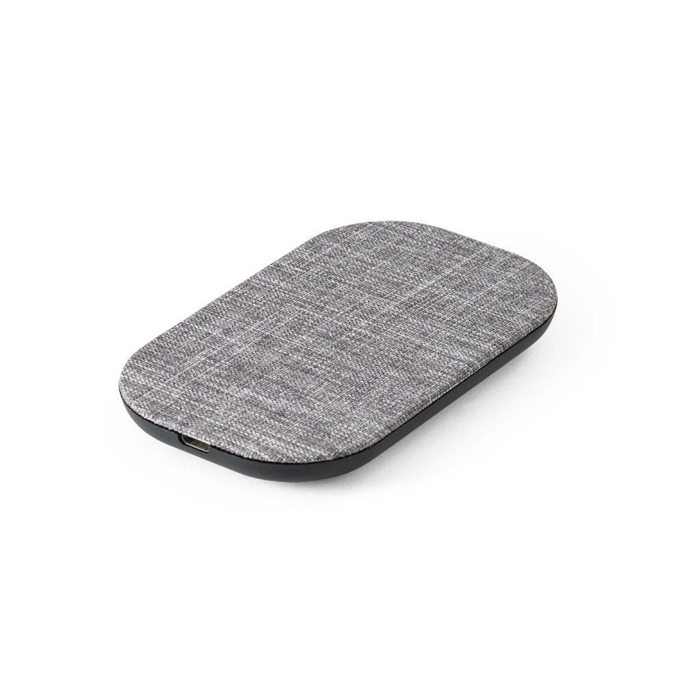 Bateria 100% rPET 10W TE1186 na cor Cinza, brinde personalizado Sky Brindes