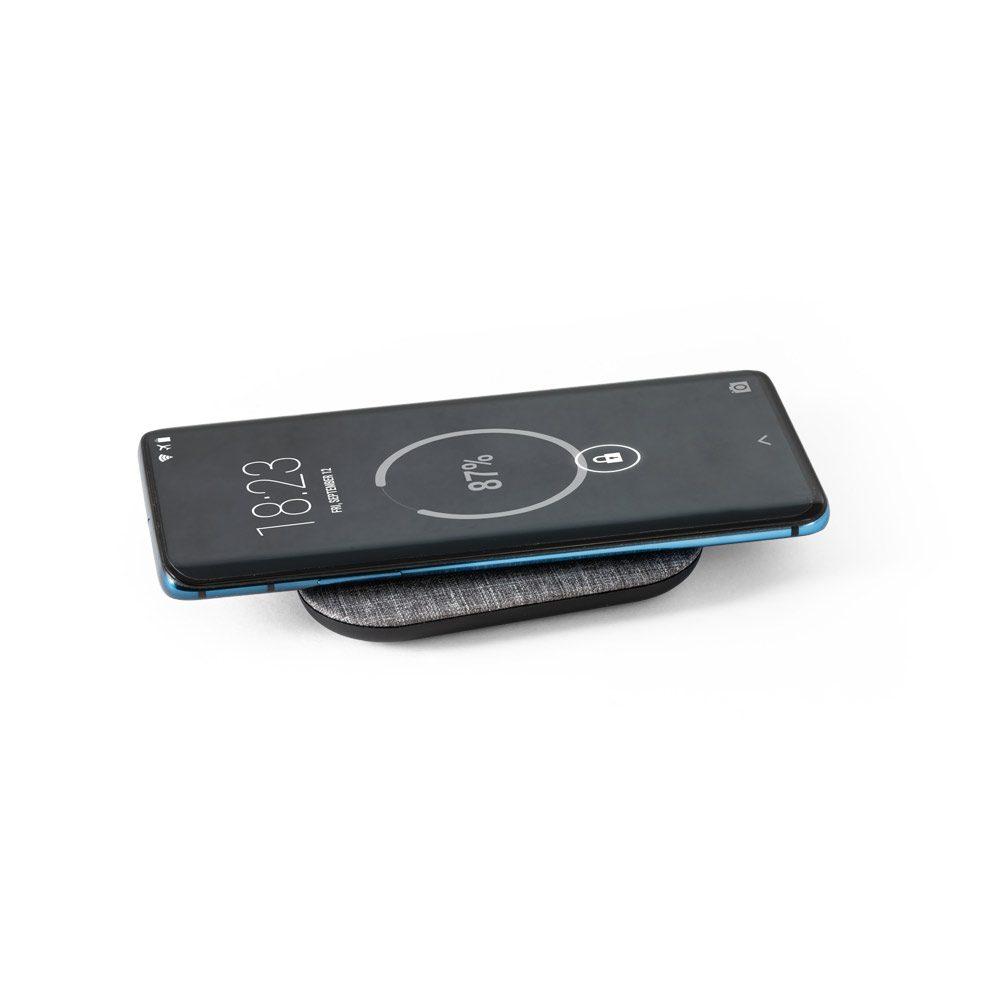 Bateria 100% rPET 10W TE1186 na cor Cinza, brinde personalizado Sky Brindes