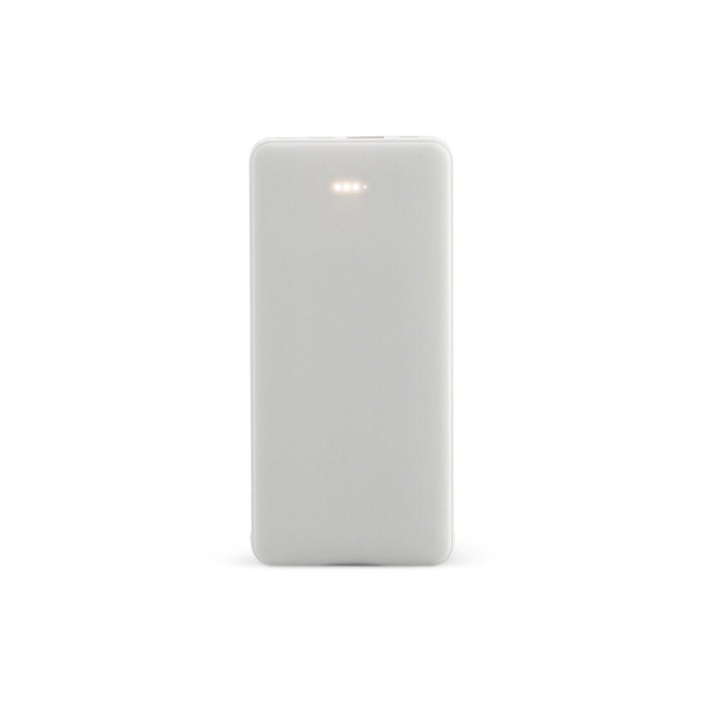 Power Bank 10.000mAh TE1212 na cor Branco, brinde personalizado Sky Brindes