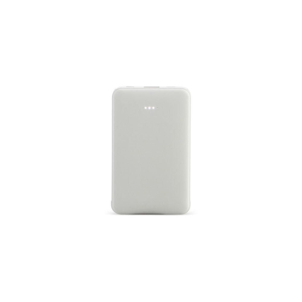 Power bank 5.000mAh TE1213 na cor Branco, brinde personalizado Sky Brindes
