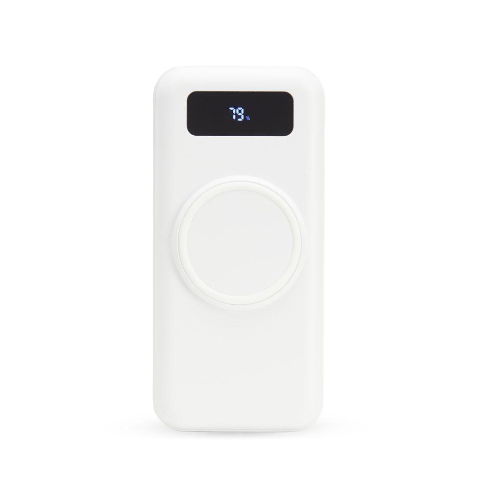 Power Bank 10.000mah TE1239 na cor Branco, brinde personalizado Sky Brindes