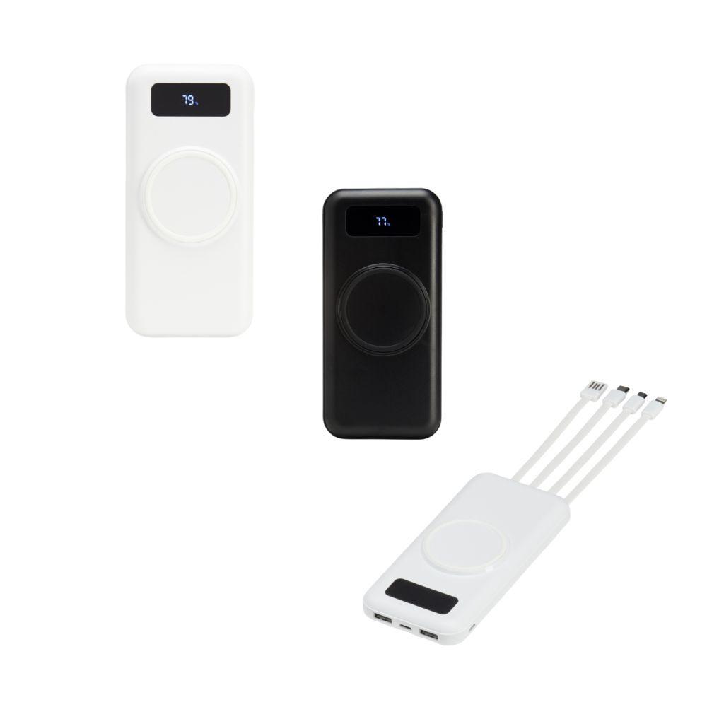 Power Bank 10.000mah TE1239 na cor Branco, brinde personalizado Sky Brindes