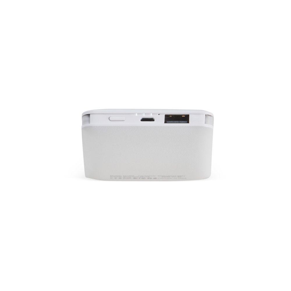 Power Bank 5.000mah TE1240 na cor Branco, brinde personalizado Sky Brindes