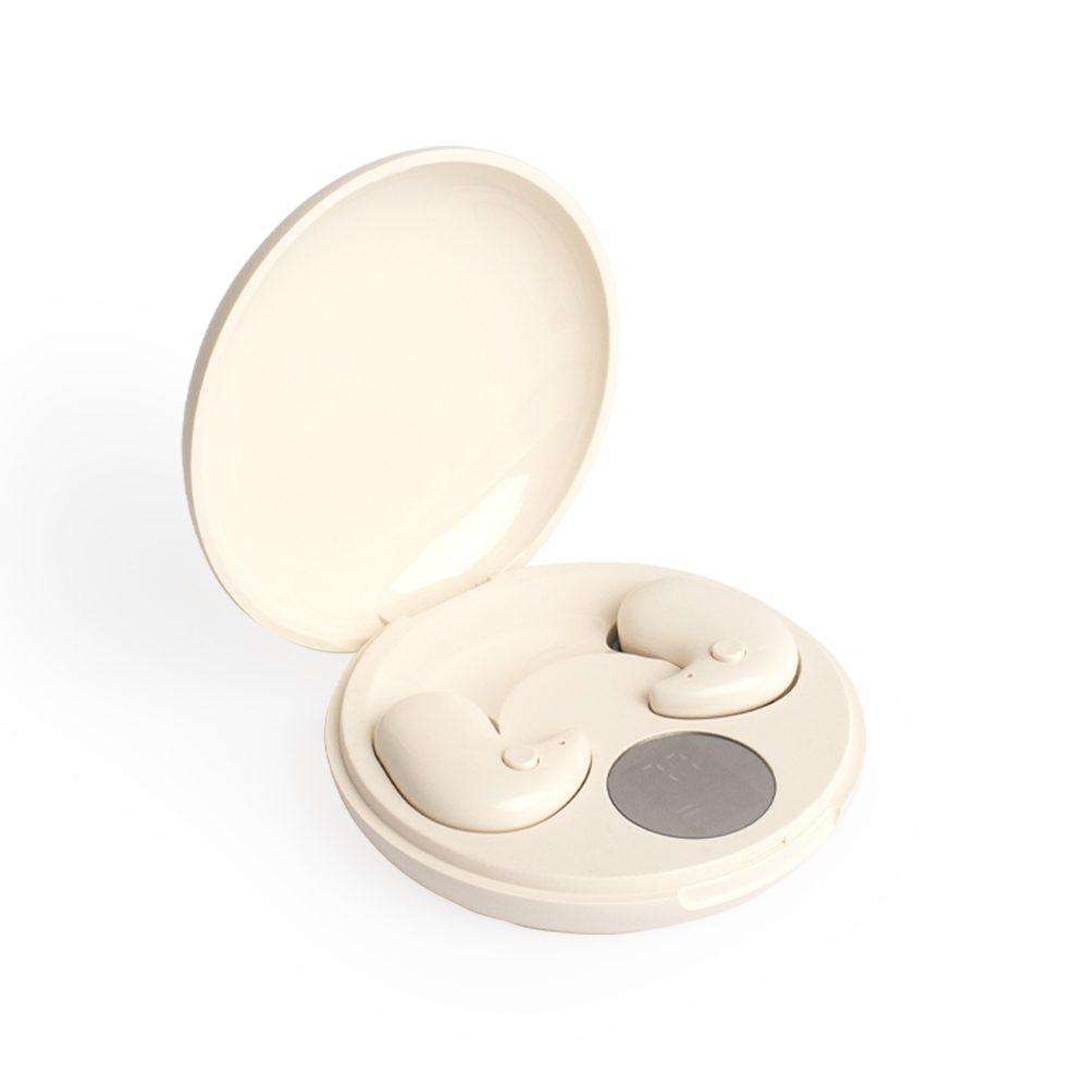 Fone de Ouvido Bluetooth TE1260 na cor Bege, brinde personalizado Sky Brindes